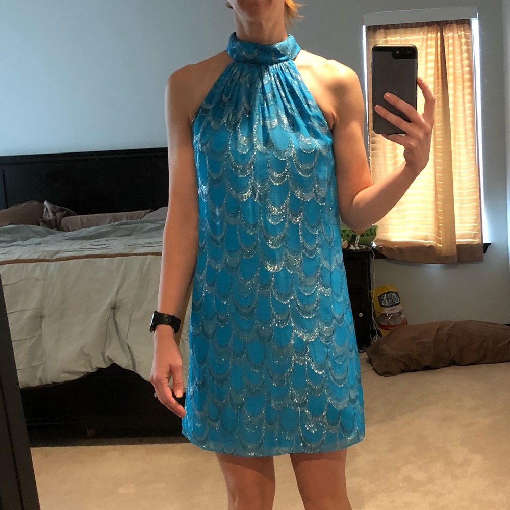 Blue mini dress